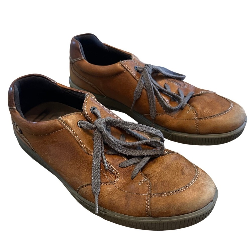 Ecco Light Brown Leather Low Top Sneakers Men's 45 EU 11-11.5 US